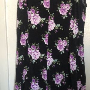 PURPLE ROSE BLACK DRESS